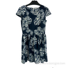 Women's Leaf Print Slim Dress